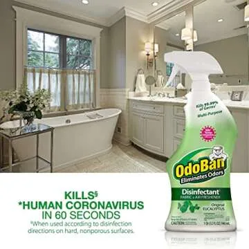 OdoBan Ready-to-Use Disinfectant and Odor Eliminator, 32 Ounce Spray Bottle, Original Eucalyptus Scent