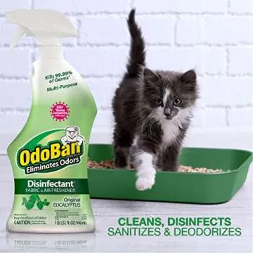 OdoBan Ready-to-Use Disinfectant and Odor Eliminator, 32 Ounce Spray Bottle, Original Eucalyptus Scent