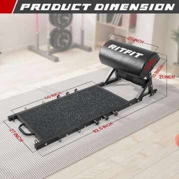 RitFit Multi-Function Hip Thrust Machine Bench 20lbs Weight Plates