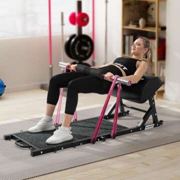 RitFit Multi-Function Hip Thrust Machine Bench 20lbs Weight Plates