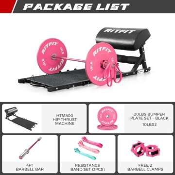 RitFit Multi-Function Hip Thrust Machine Bench 20lbs Weight Plates