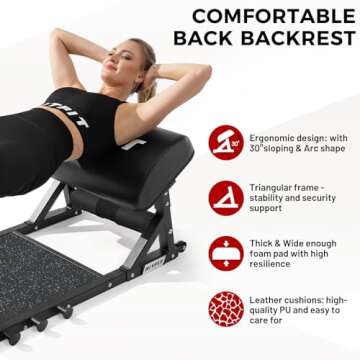 RitFit Multi-Function Hip Thrust Machine Bench 20lbs Weight Plates