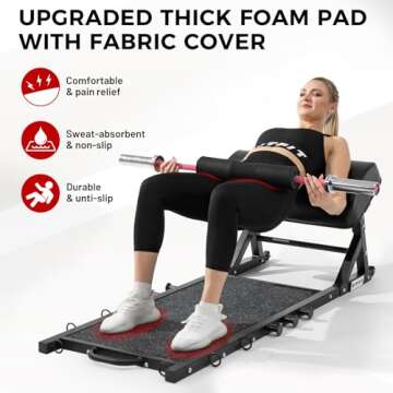 RitFit Multi-Function Hip Thrust Machine Bench 20lbs Weight Plates