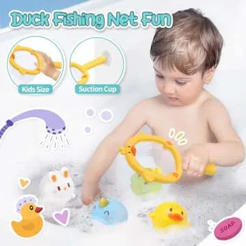 CUTE STONE Baby Bath Toys, Bathtub Toy W/ Water Slide Building Track, No Hole Floating Squirting Toy...