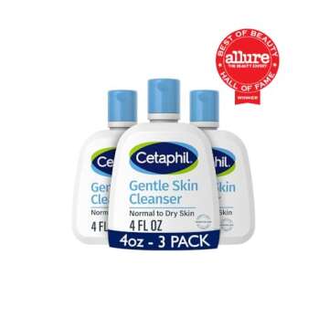 Cetaphil Face Wash, Hydrating Gentle Skin Cleanser for Dry to Normal Sensitive Skin, NEW 4 oz 3 Pack...