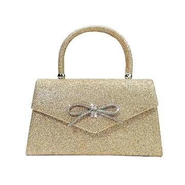 Trisapu Womens Evening Bag Sparkly Bow Clutch Purse Wedding Party Purses Glitter Rhinestone Cocktail...