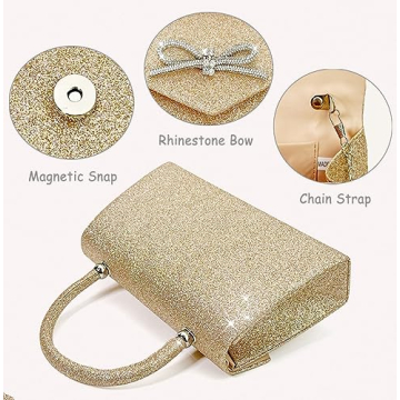 Elegant Sparkly Bow Clutch Purse for Glamorous Nights