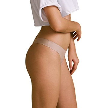 SHARICCA Women Postpartum Period Thongs 4 Layers Leakproof Underwear Panties for teen ladies 3 Pack (Beige 3pack, S)