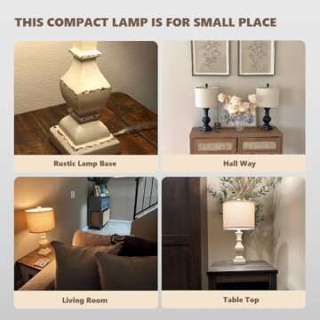 PoKat 20.5" Farmhouse Table Lamp - Vintage Bedside Lighting for Cozy Spaces