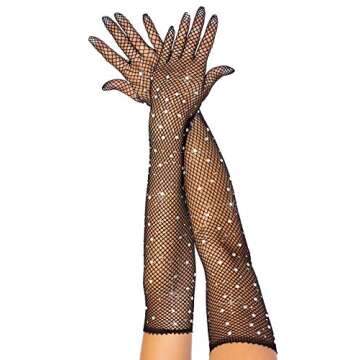 Leg Avenue Rhinestone Fishnet Long Gloves for Glam Style
