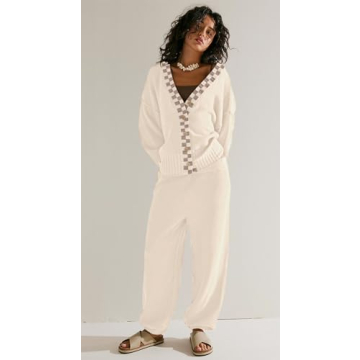 SAUKOLE Women’s Two Piece Sweater Set - Cozy and Stylish
