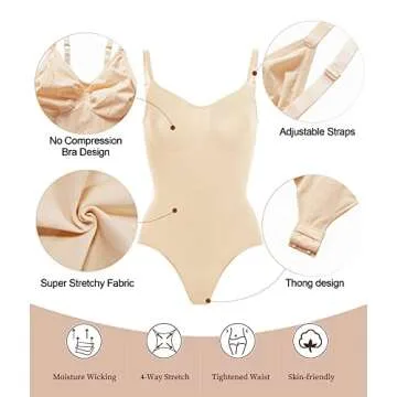 SHAPERX Tummy Control Bodysuit for Women