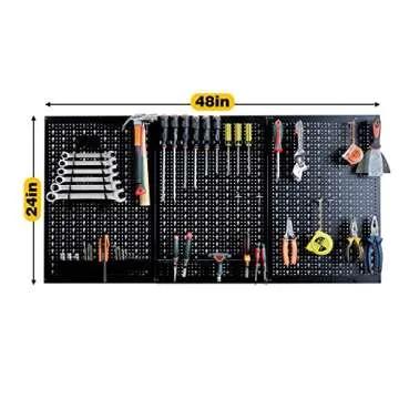 Ultrawall Peg Board Wall Organizer 4 ft. Metal Pegboard Garage Wall Pegboard Tool Storage Kit with Accessories for Garage, 45pcs