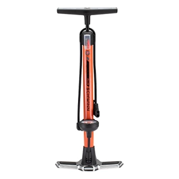 Schwinn Air Center Plus Floor Bike Pump - 120 PSI, Dual Head for Schrader & Presta Valves, Portable,...