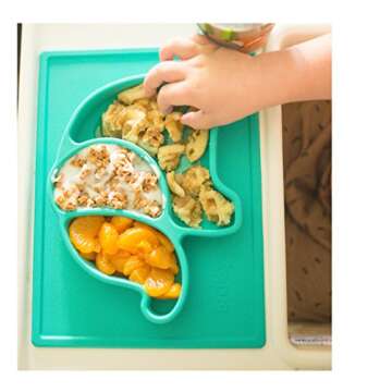 Nuby Sure Grip Elephant Silicone Placemat, Aqua