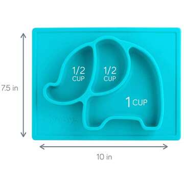 Nuby Sure Grip Elephant Silicone Placemat, Aqua