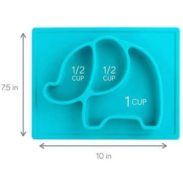 Nuby Sure Grip Elephant Silicone Placemat, Aqua