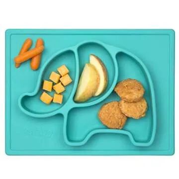Nuby Sure Grip Elephant Silicone Placemat, Aqua