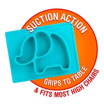 Nuby Sure Grip Elephant Silicone Placemat, Aqua