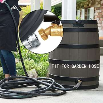 Joywayus Brass Water Container/Rain Barrel Spigot 3/4" Threaded Quarter Turn Ball Valve with Bulkhead Fitting, Suitable for Garden Hose Thread Connection