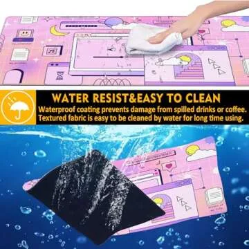 Uiaoiais Gaming Mouse Pad,Kawaii Cute Vaporwave Window Desk Pad,31.5"X15.7" Extended Gaming Mouse Pad Mat with Stitched Edge Non-Slip Base Big Mouse Pad for Office Keyboard Laptop