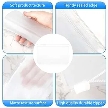 QiXin 60pcs A6 Binder Pockets 6 Holes Zipper Folders Clear PVC Card Loose Leaf Bags Cash Envelopes for Budgeting Binder Waterproof Document Filing Bags for 6 Ring Notebook Planner Inserts