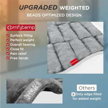 Comfytemp Heating Pad for Back Pain Relief, FSA HSA Eligible 22"x33" XXL Weighted Electric Neck Shoulders Heat Pad, 2H Auto-Off, Large Back Heated Wrap, Birthday Gifts for Women Men, Washable, Gray
