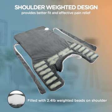 Comfytemp Heating Pad for Back Pain Relief, FSA HSA Eligible 22"x33" XXL Weighted Electric Neck Shoulders Heat Pad, 2H Auto-Off, Large Back Heated Wrap, Birthday Gifts for Women Men, Washable, Gray