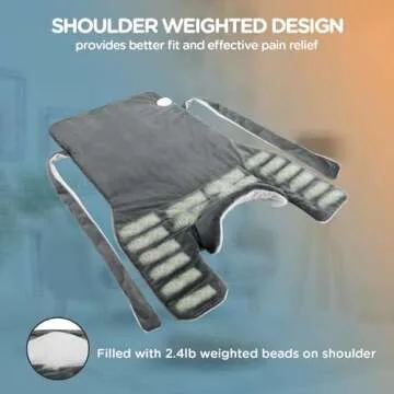 Comfytemp Heating Pad for Back Pain Relief, FSA HSA Eligible 22"x33" XXL Weighted Electric Neck Shoulders Heat Pad, 2H Auto-Off, Large Back Heated Wrap, Birthday Gifts for Women Men, Washable, Gray