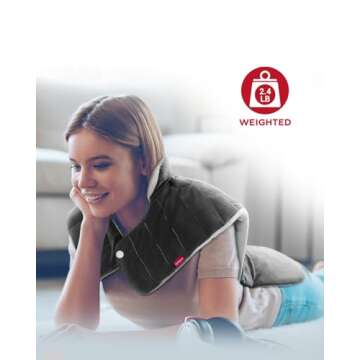 Comfytemp Heating Pad for Back Pain Relief, FSA HSA Eligible 22"x33" XXL Weighted Electric Neck Shoulders Heat Pad, 2H Auto-Off, Large Back Heated Wrap, Birthday Gifts for Women Men, Washable, Gray