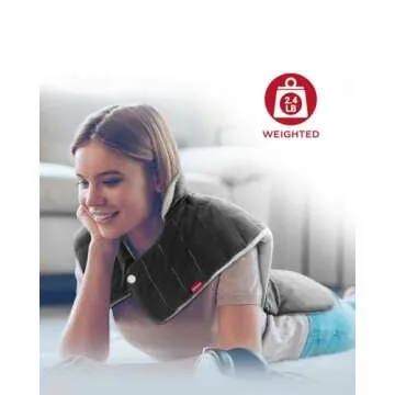 Comfytemp Heating Pad for Back Pain Relief, FSA HSA Eligible 22"x33" XXL Weighted Electric Neck Shoulders Heat Pad, 2H Auto-Off, Large Back Heated Wrap, Birthday Gifts for Women Men, Washable, Gray