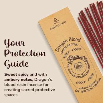Potent Dragons Blood Incense Sticks - (40+Sticks, 9 inch) Thick Natural Resin Incense, Clean Charcoal Free | Sweet Spicy & Ambery Smelling Protection Incense (Sangre de Grado) (Burn Time 45+ Mins)