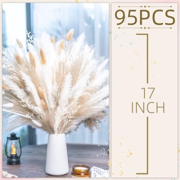 95PCS Dried Pampas Grass Bouquet for Elegant Decor