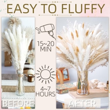95PCS Dried Pampas Grass Bouquet for Elegant Decor