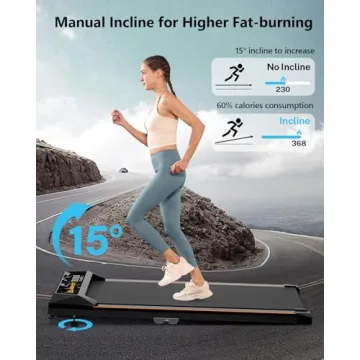 Compact Under Desk Treadmill with Manual Incline 4-in-1