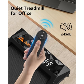 Compact Under Desk Treadmill with Manual Incline 4-in-1