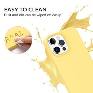 GUAGUA Compatible with iPhone 13 Pro Max Case 6.7 Inch Liquid Silicone Soft Gel Rubber Slim Microfib...