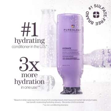 Pureology Hydrate Moisturizing Shampoo | For Medium to Thick Dry, Color Treated Hair | Sulfate-Free | Vegan