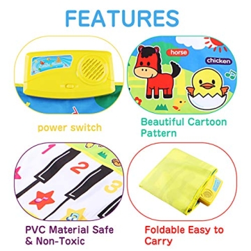 WOSTOO Piano Mat for Kids - Musical Fun and Learning