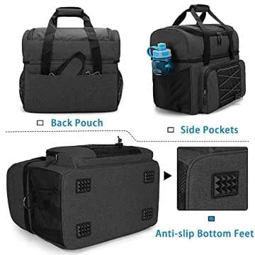 DSLEAF Bowling Bag for 2 Balls with Wooden Holder