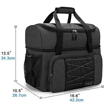 DSLEAF Bowling Bag for 2 Balls with Wooden Holder