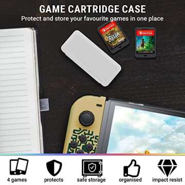 Orzly Accessory Bundle kit for Nintendo Switch Oled Accessories Essentials Pack Case and Screen Protector Comfort Grip Cover Headphones charger cable Games holder and more - Gift boxed OLED Edition