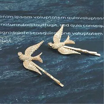 Olbye Sparrow Hair Pins - Gold Bird Hair Clips 2 Pcs