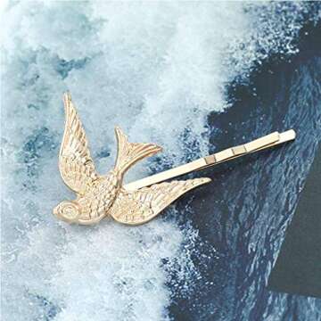 Olbye Sparrow Hair Pins - Gold Bird Hair Clips 2 Pcs
