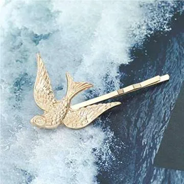 Olbye Sparrow Hair Pins - Gold Bird Hair Clips 2 Pcs
