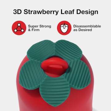 VETRESKA Dog Poop Bag Dispenser with Strawberry Scented Bags, Leak Proof, Extra Thick and Large Pet Waste Bags,1 Count Bag Holder and 105 Bags (7 Refill Rolls) for Walking Dog and Cats Litter, Red