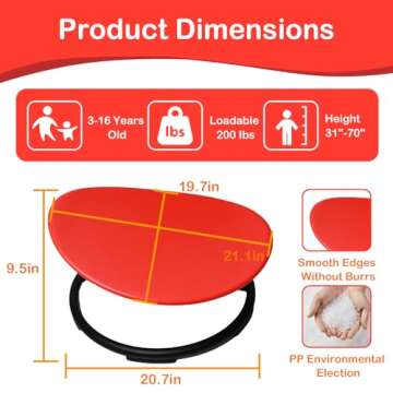 Ackweng Kids Swivel Chair, Spinning Chair for Autistic Kids & ADHD Children, Sit and Spin Autism Sen...