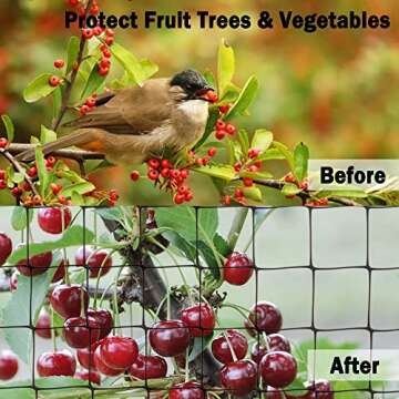 Bird Netting, 7.5x100FT Garden Netting for Fruit Trees Plants Strawberry Blueberry Bush Protection Anti Birds, Deers, Squirrels and Other Animals