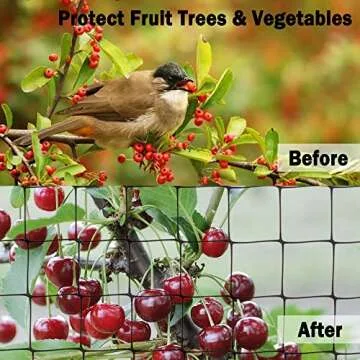 Bird Netting, 7.5x100FT Garden Netting for Fruit Trees Plants Strawberry Blueberry Bush Protection Anti Birds, Deers, Squirrels and Other Animals