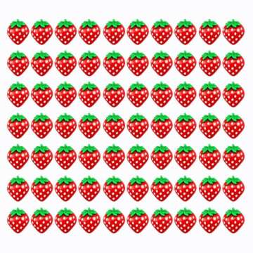 FAZHBARY 70 PCS Resin Strawberry with No Holes Flat Back Small Strawberry Resin Charms Bulk Embellishments for DIY Crafts Accessories